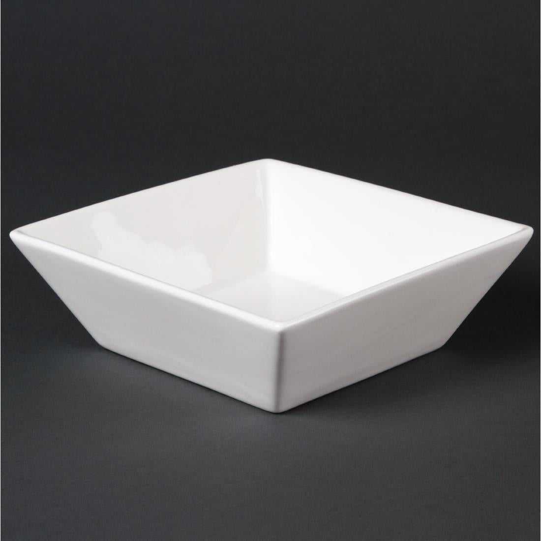 Olympia Lumina Square Bowls White 140mm (6 pack)