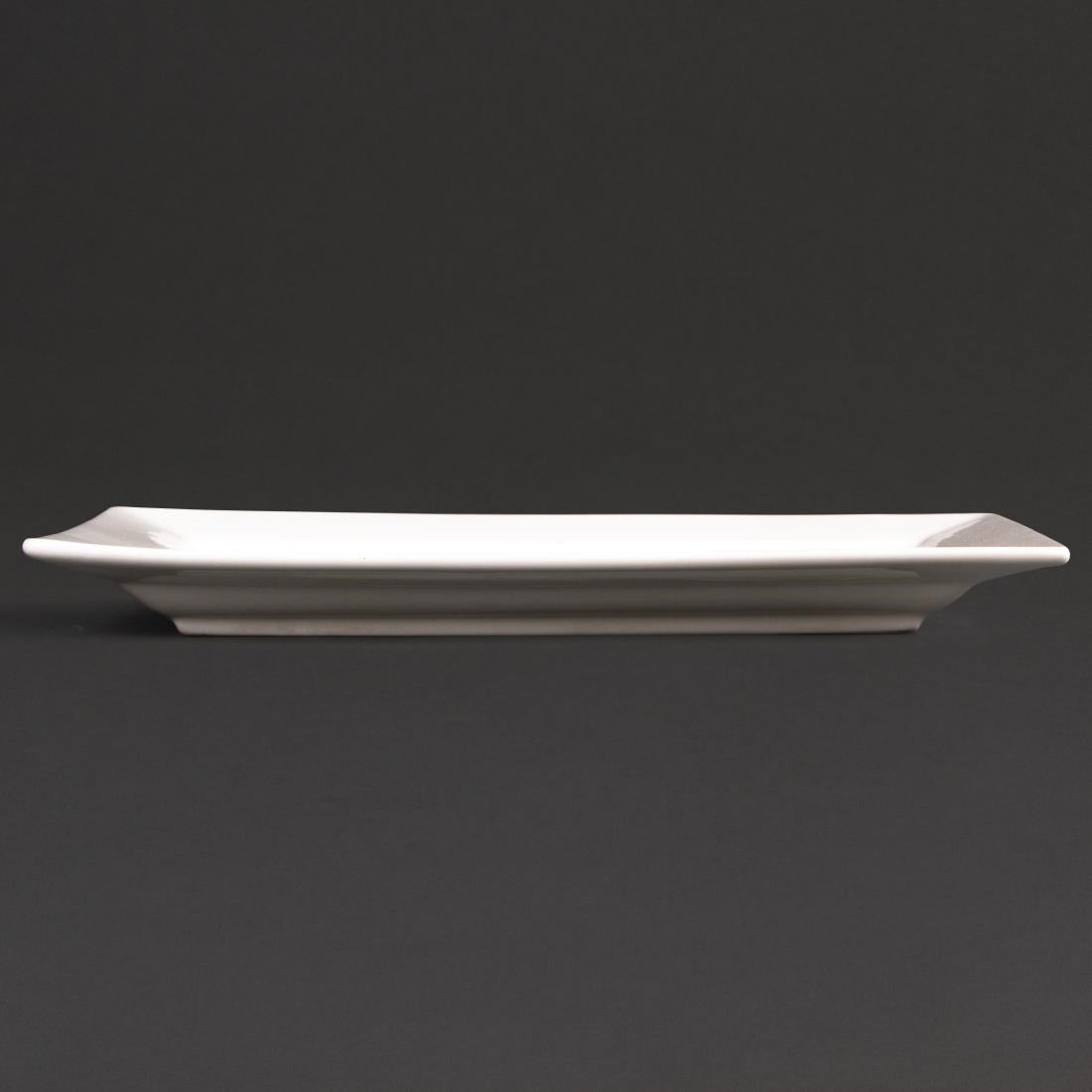 Olympia Lumina Wide Rim Rectangular Plates White 257x 155mm (4 pack)