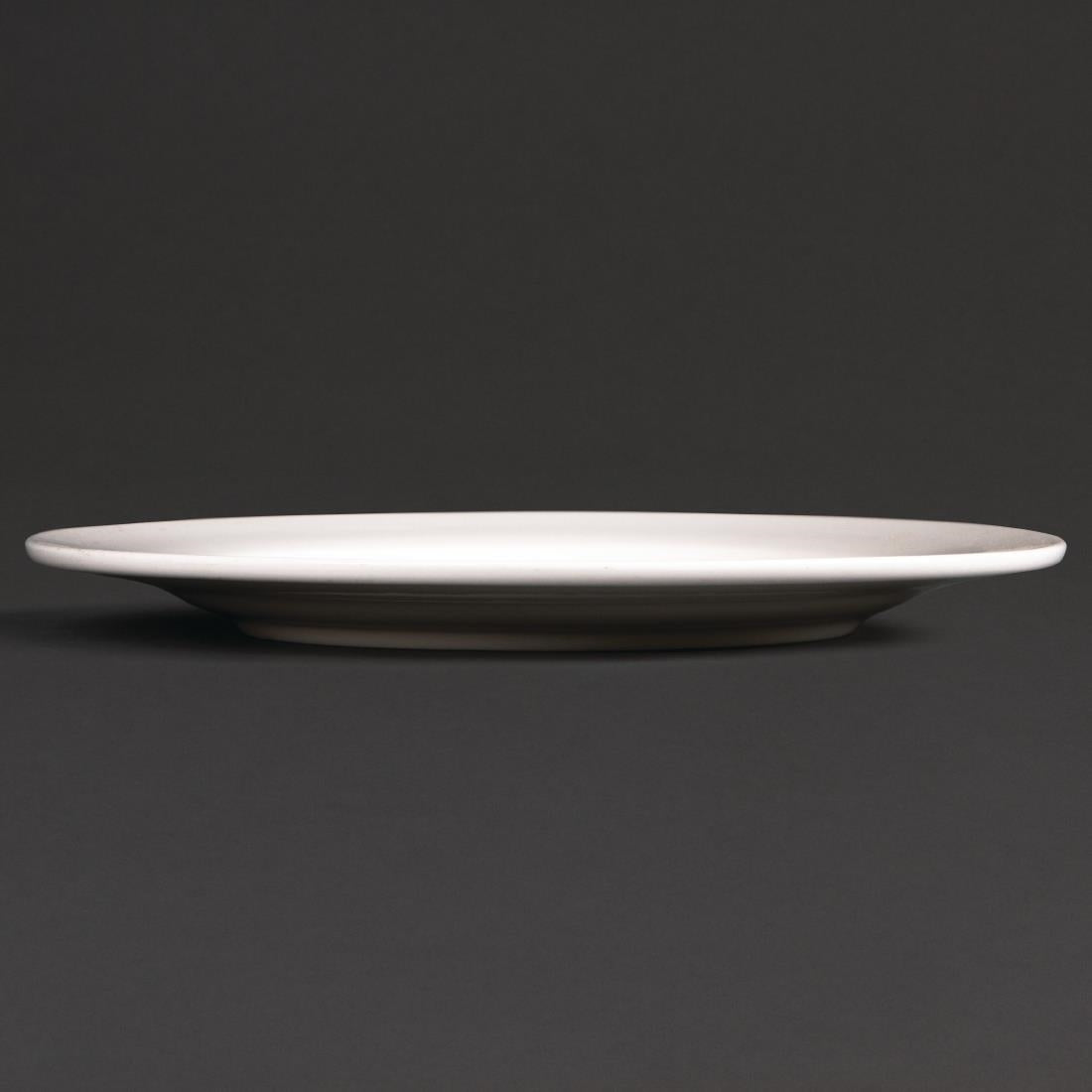 Olympia Lumina Wide Rim Round Plates White 200mm (6 pack)