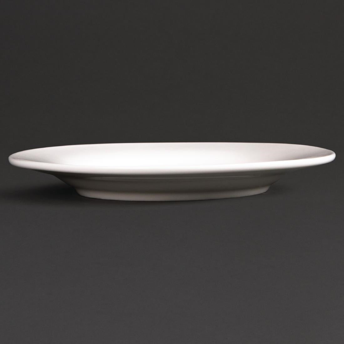 Olympia Lumina Wide Rim Round Plates White 150mm (6 pack)