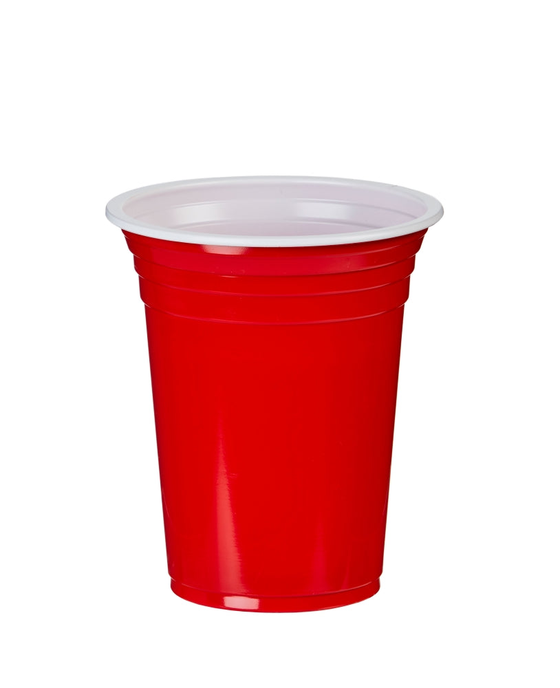 A red plastic cup.