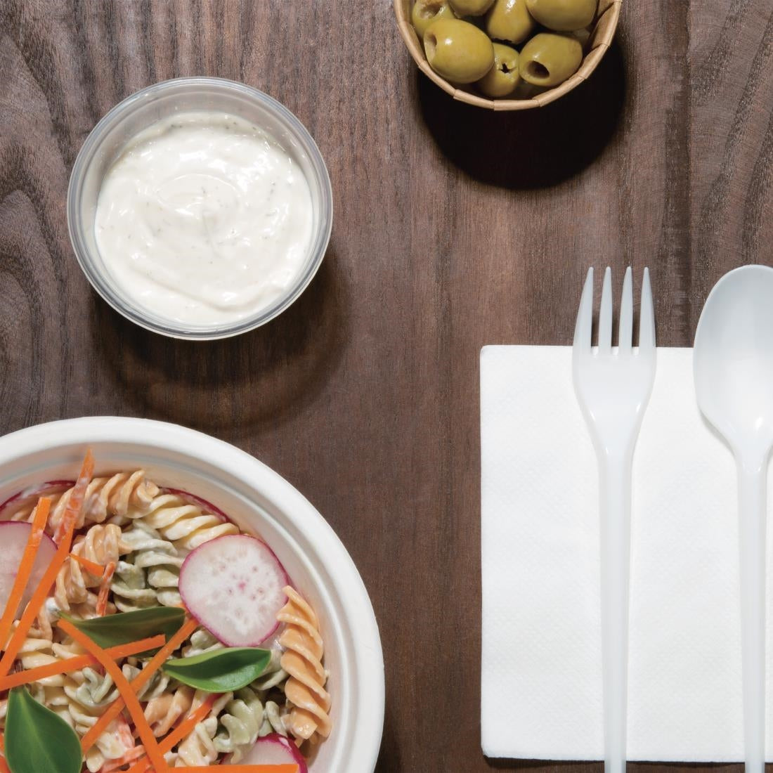 Fiesta Recyclable Plastic Microwavable Deli Pots 100ml (100 pack)