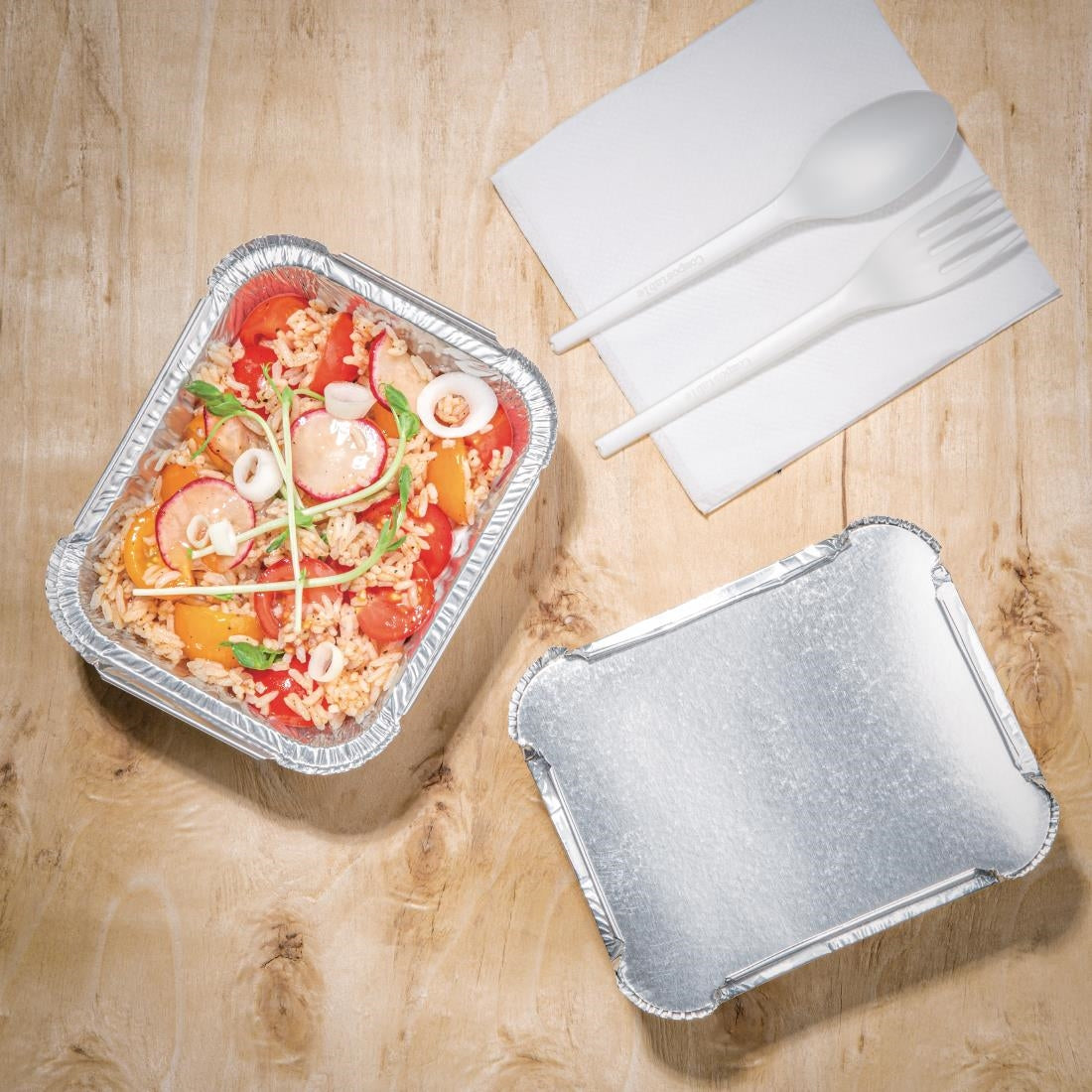 Fiesta Waxed Lids for Medium Foil Containers (500 Pack)