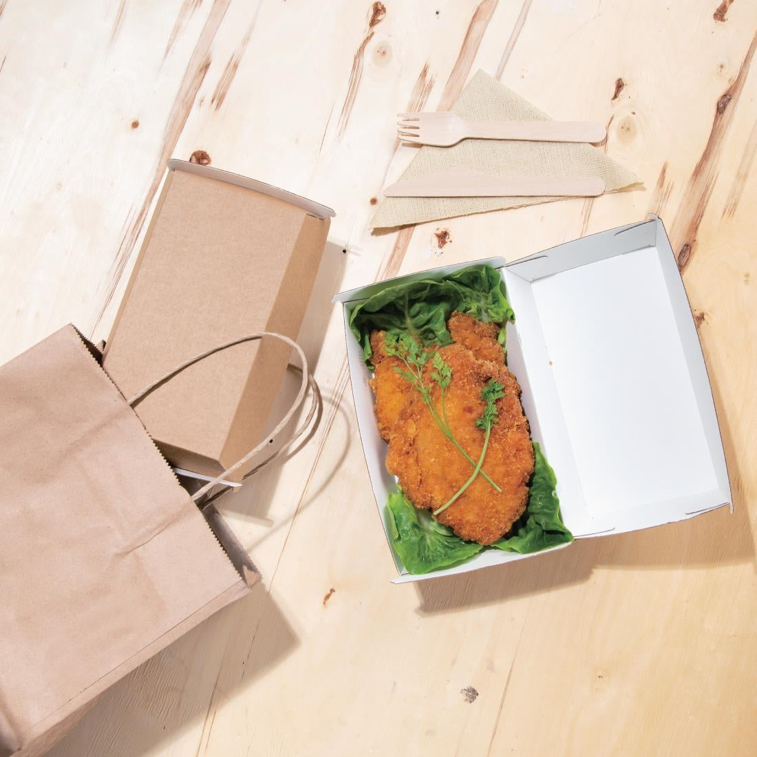 Fiesta Compostable Kraft Food Boxes Small 172mm (200 Pack)