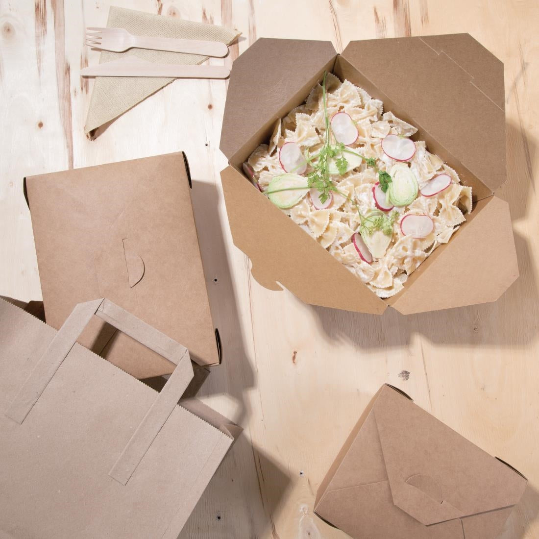 Fiesta Compostable Paperboard Food Cartons 1800ml / 63oz (200 Pack)