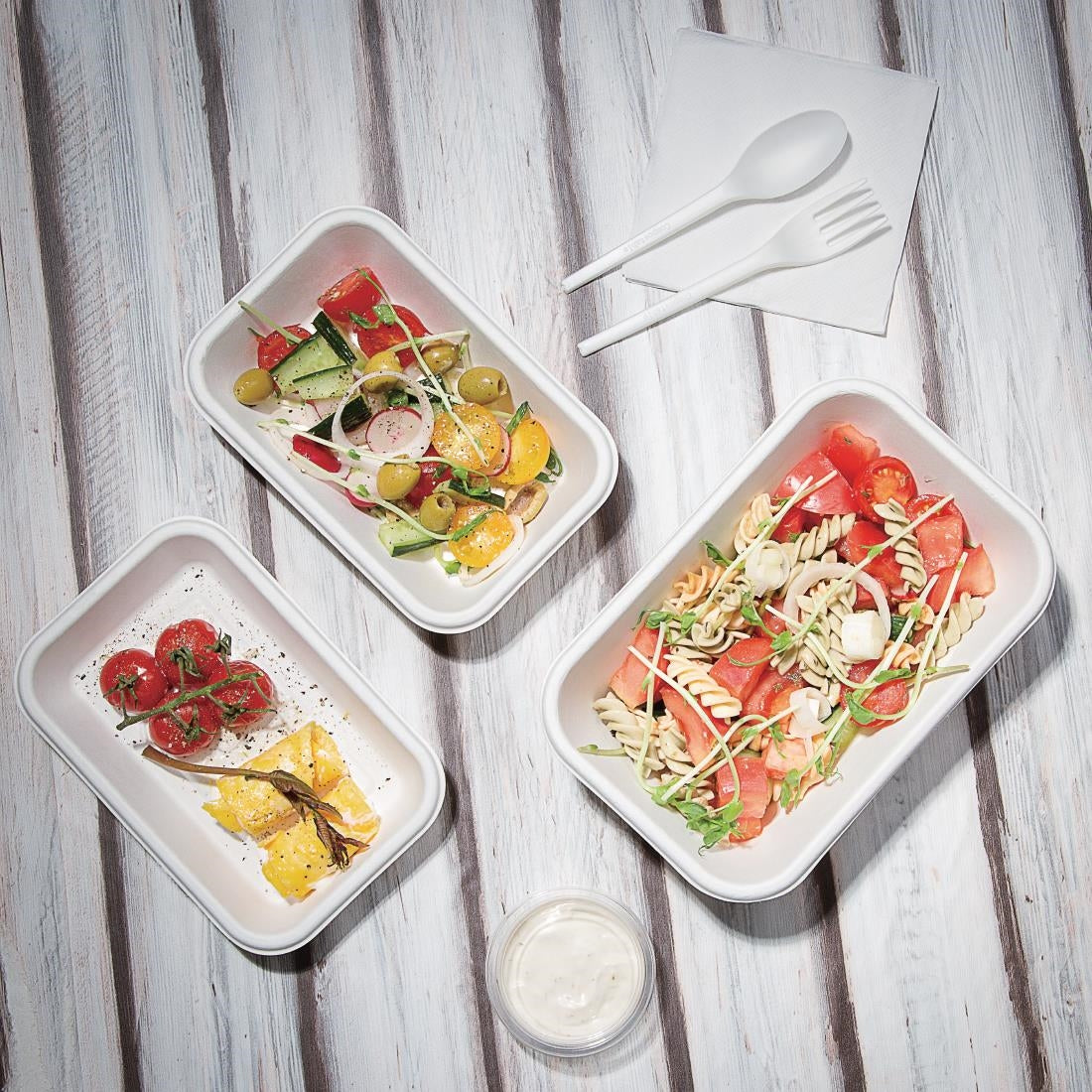 Fiesta Compostable Bagasse Food Trays 12oz (50 Pack)