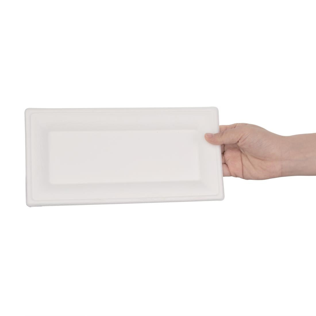Fiesta Compostable Bagasse Rectangular Plates 258mm (50 Pack)