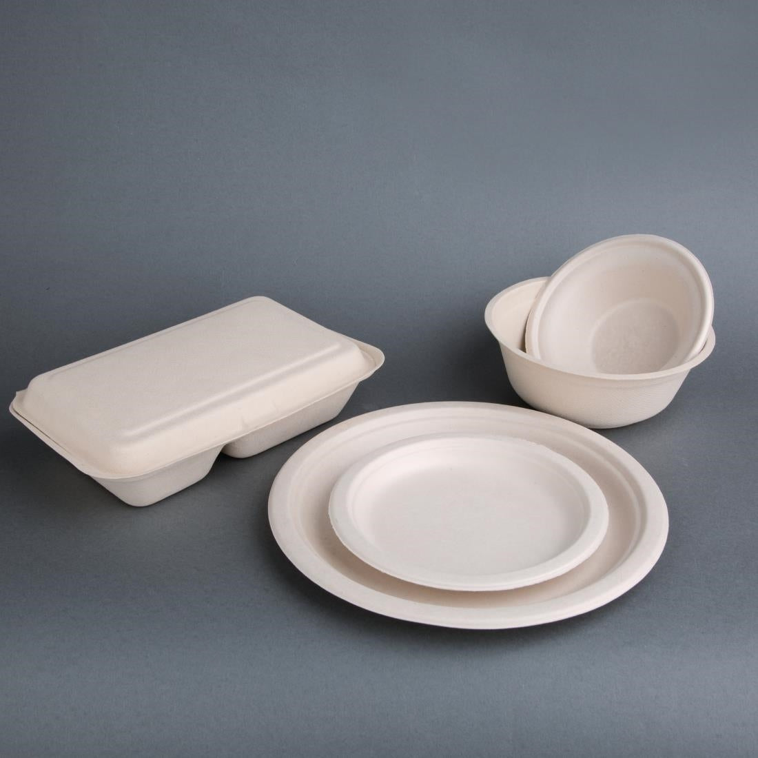 Fiesta Compostable Bagasse Round Bowls Natural Colour 11oz (50 Pack)