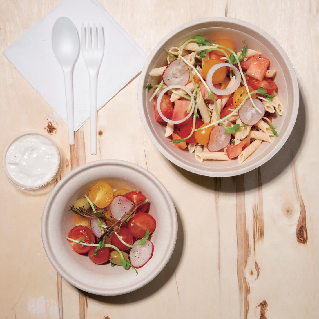 Fiesta Compostable Bagasse Round Bowls Natural Colour 11oz (50 Pack)