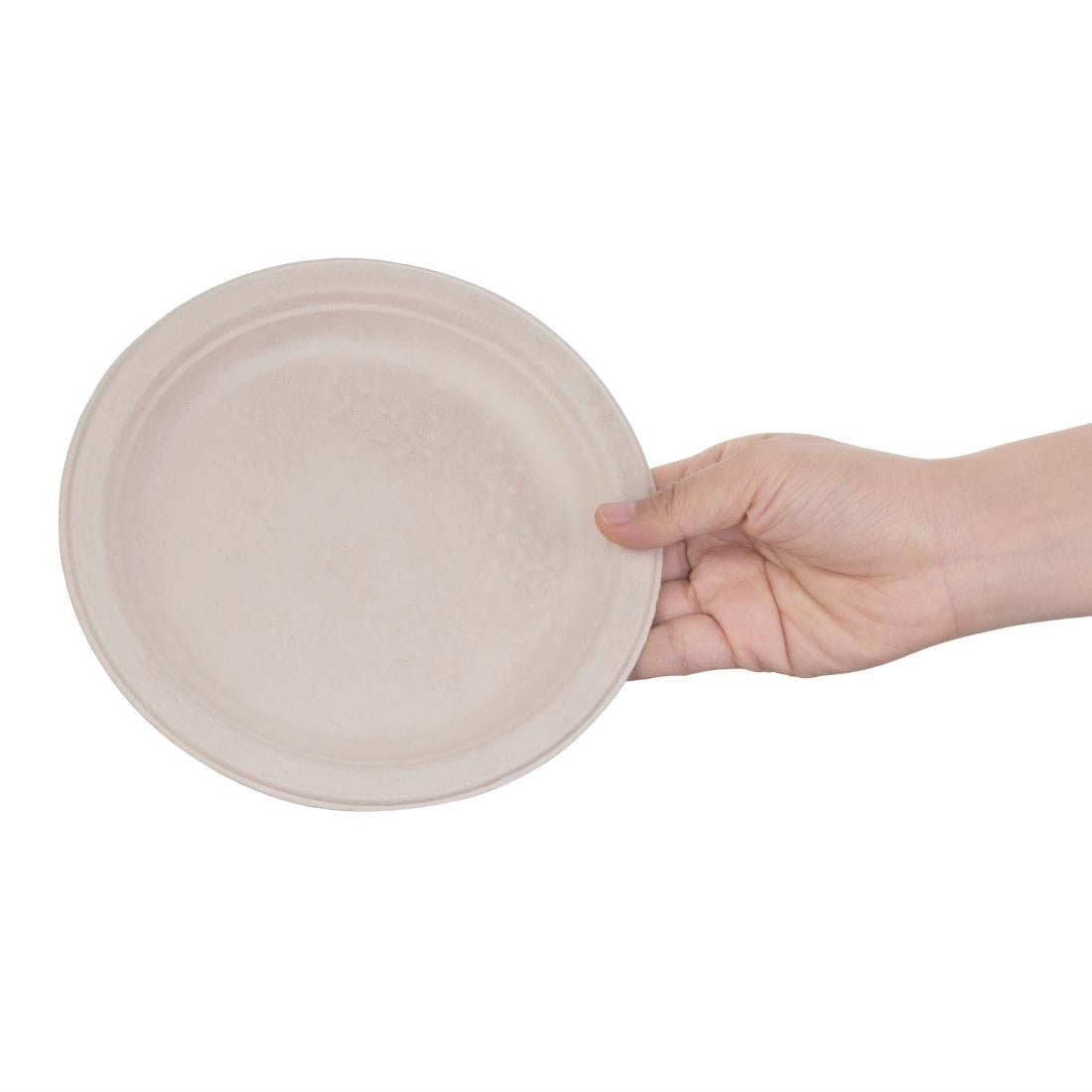 Fiesta Compostable Bagasse Round Plates Natural Colour 181mm (50 Pack)
