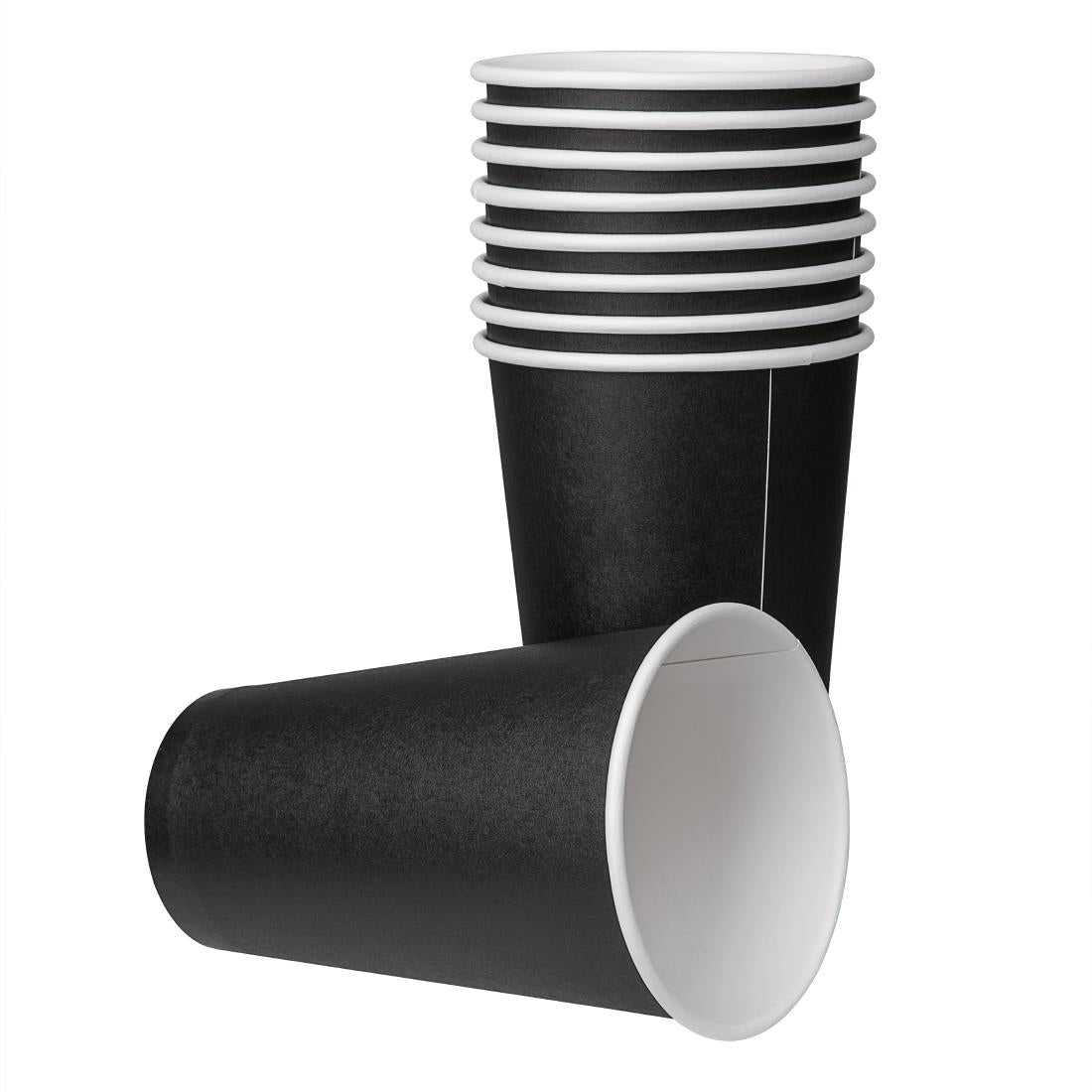 Fiesta Recyclable Coffee Cups Single Wall Black 455ml / 16oz (1000 Pack)