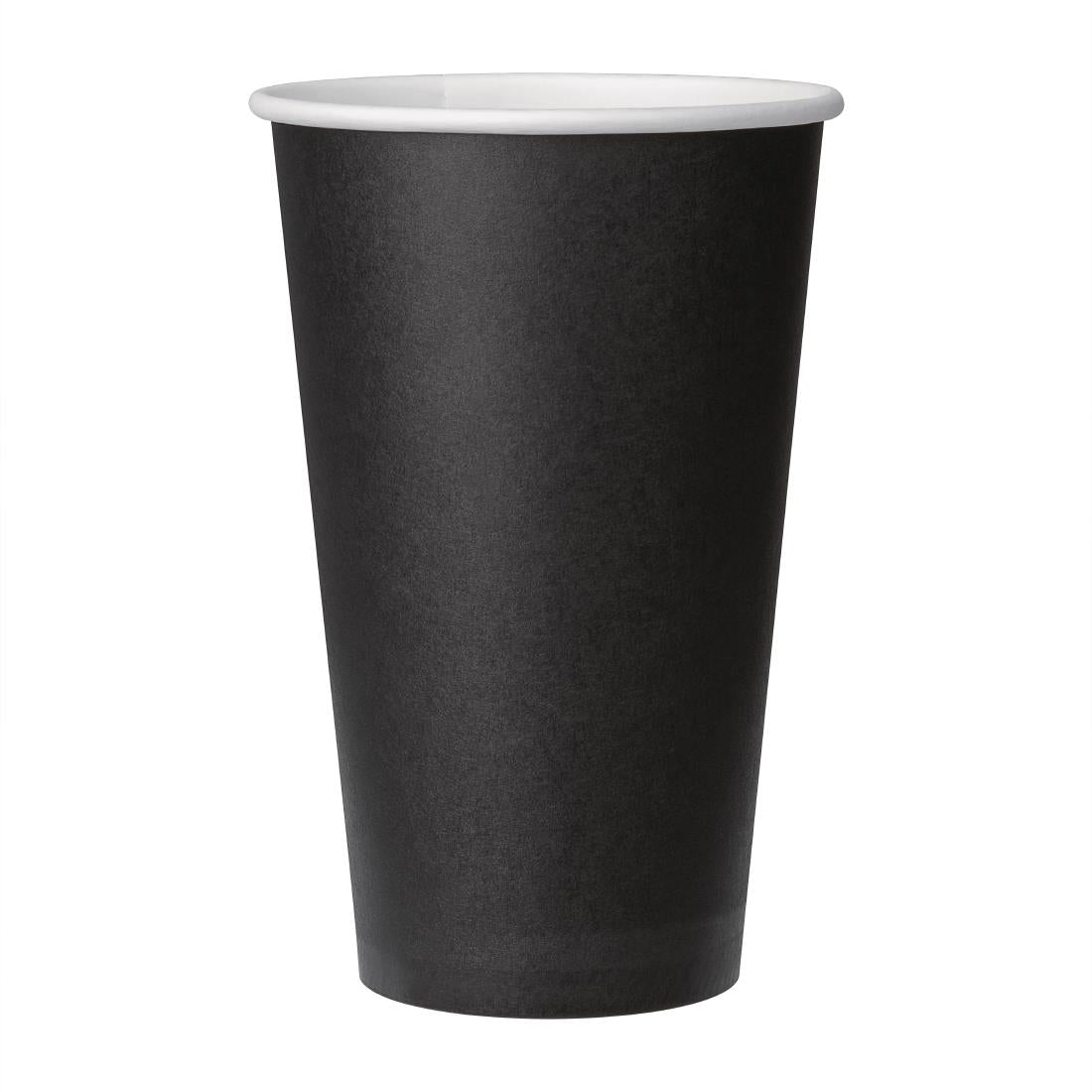 Fiesta Recyclable Coffee Cups Single Wall Black 455ml / 16oz (50 Pack)