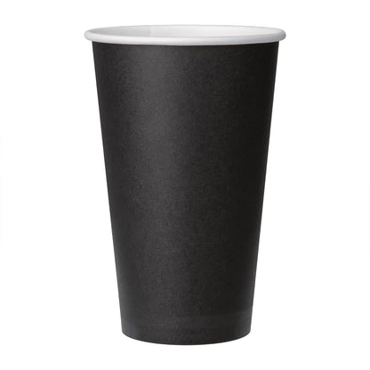 Fiesta Recyclable Coffee Cups Single Wall Black 455ml / 16oz (50 Pack)
