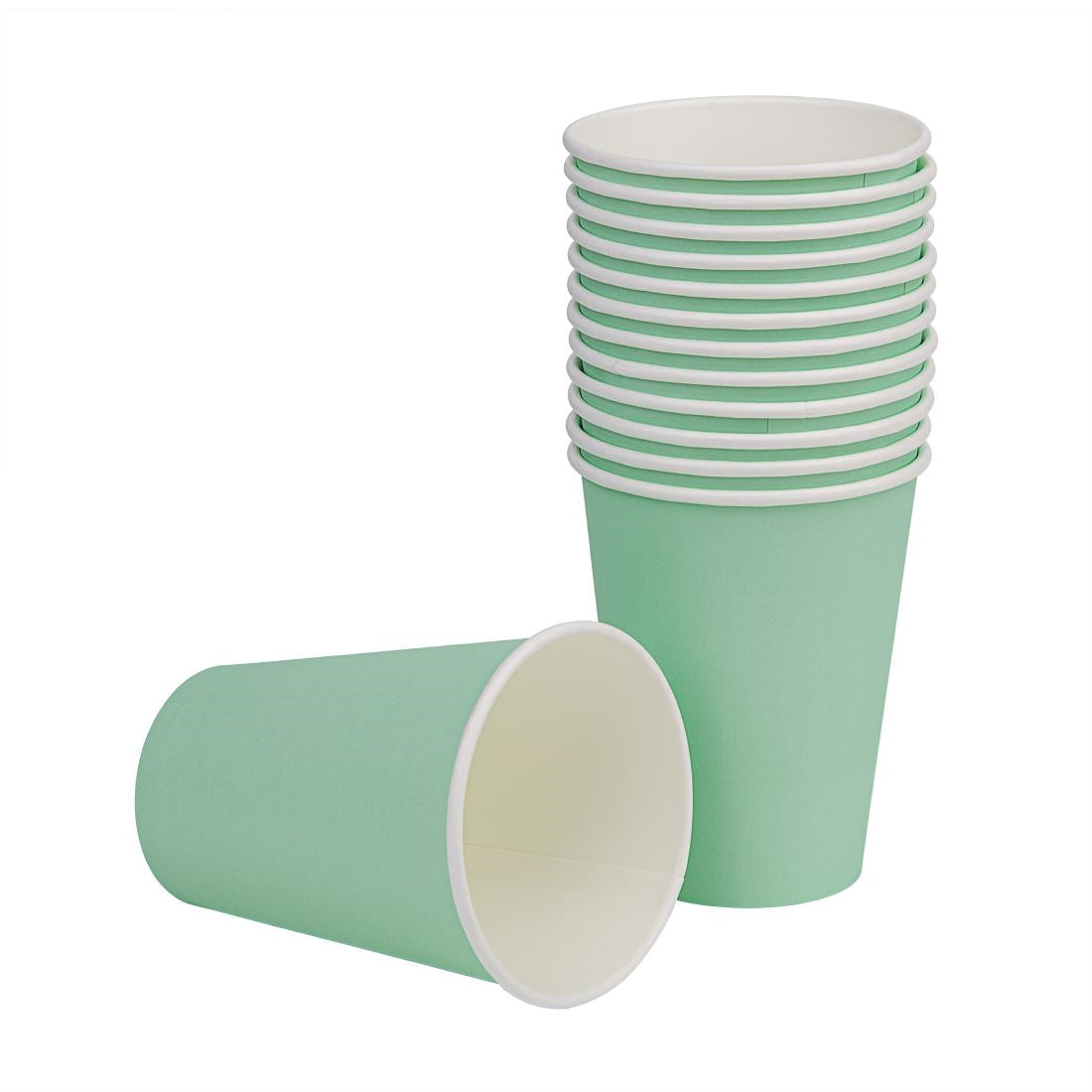 Fiesta Recyclable Single Wall Takeaway Coffee Cups Turquoise 340ml (50 Pack)