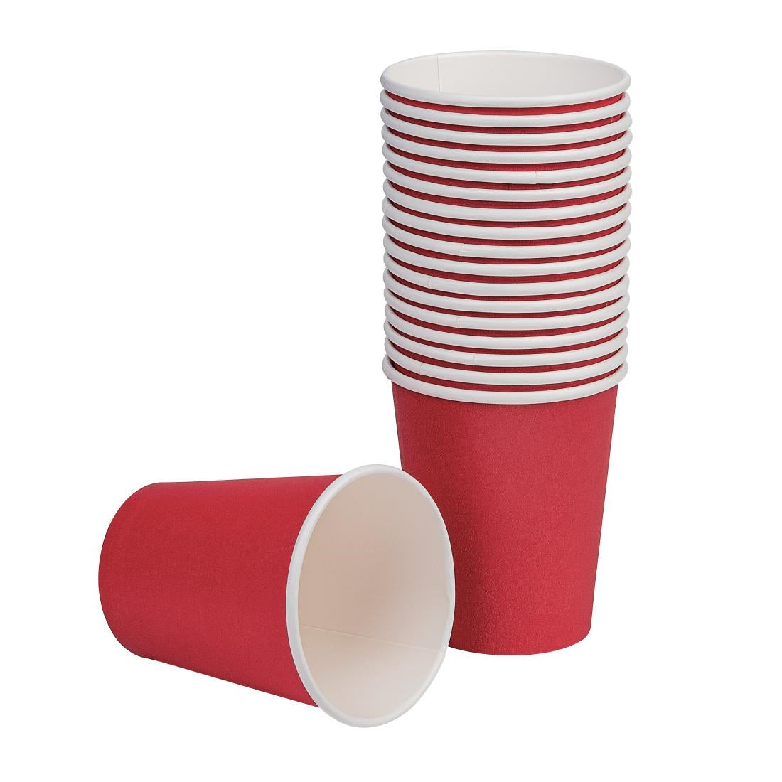 Fiesta Recyclable Single Wall Takeaway Coffee Cups Red 225ml / 8oz (50 Pack)