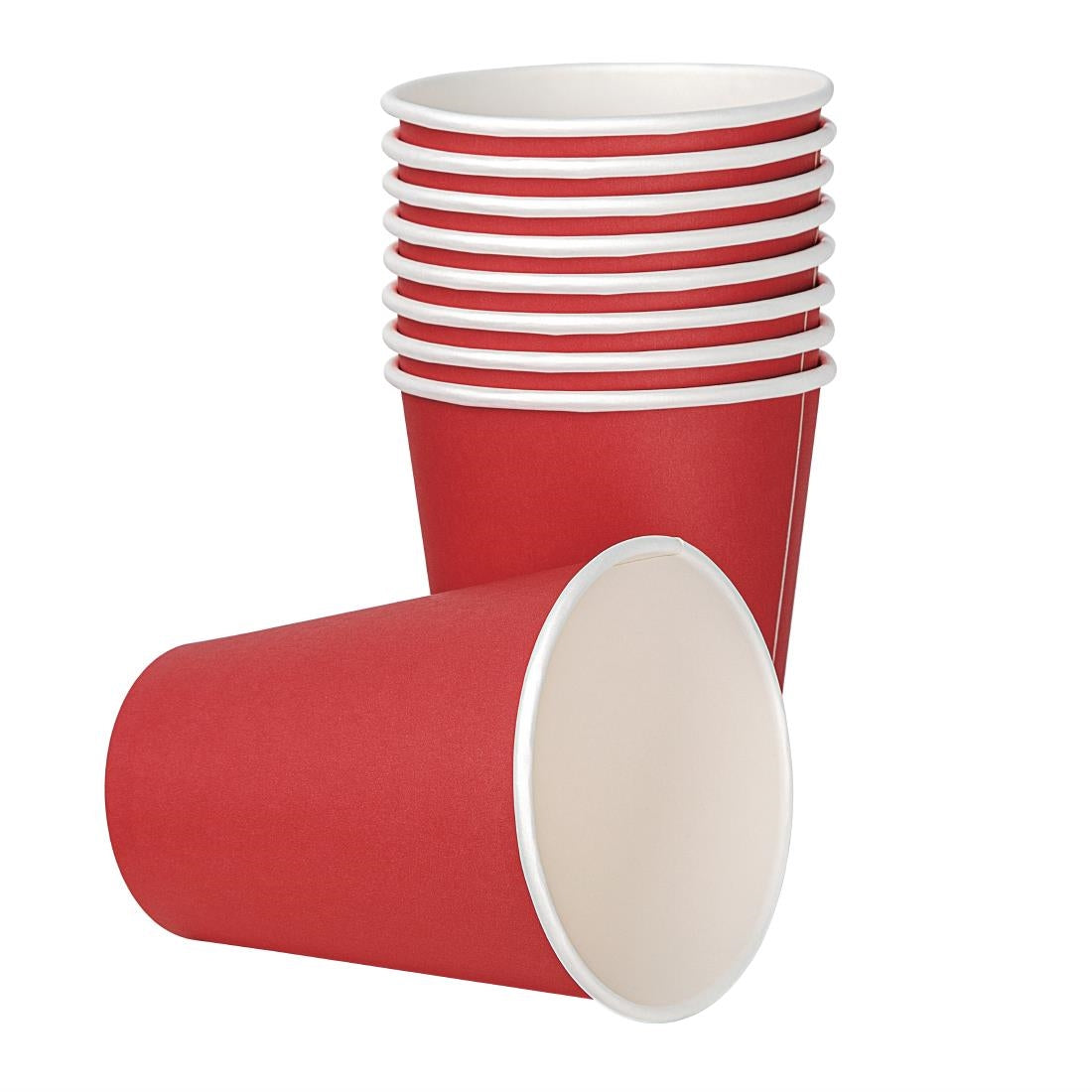 Fiesta Recyclable Single Wall Takeaway Coffee Cups Red 340ml / 12oz (50 Pack)