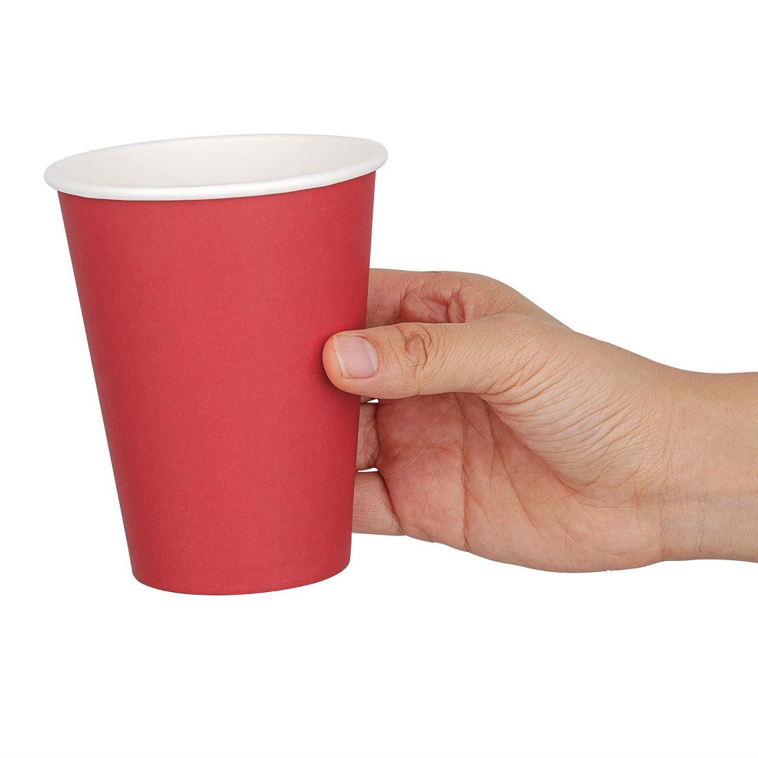 Fiesta Recyclable Single Wall Takeaway Coffee Cups Red 340ml / 12oz (50 Pack)