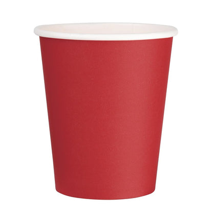 Fiesta Recyclable Single Wall Takeaway Coffee Cups Red 225ml / 8oz (1000 Pack)