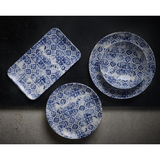 Churchill The Makers Collection Organic Rectangular Platters Porto Blue 179mm (Pack of 12)