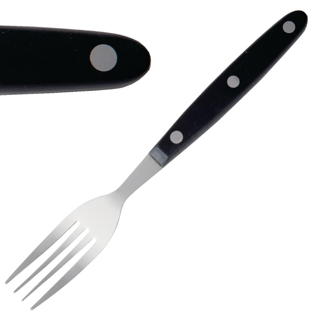 Olympia Steak Forks Black Handle (12 pack)