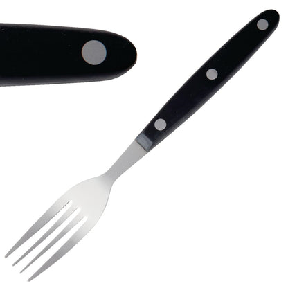 Olympia Steak Forks Black Handle (12 pack)