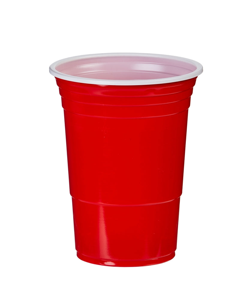 A red plastic cup.
