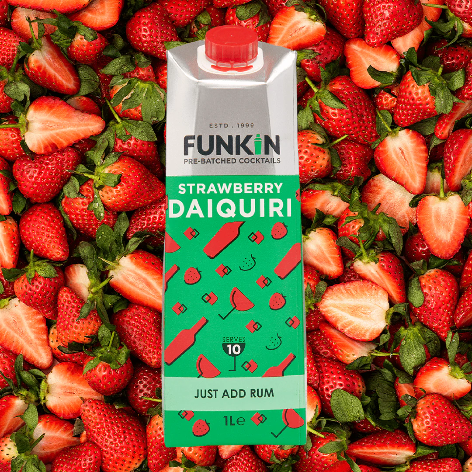 Funkin Pre-Batched Cocktails Strawberry Daiquiri Mixer 1L