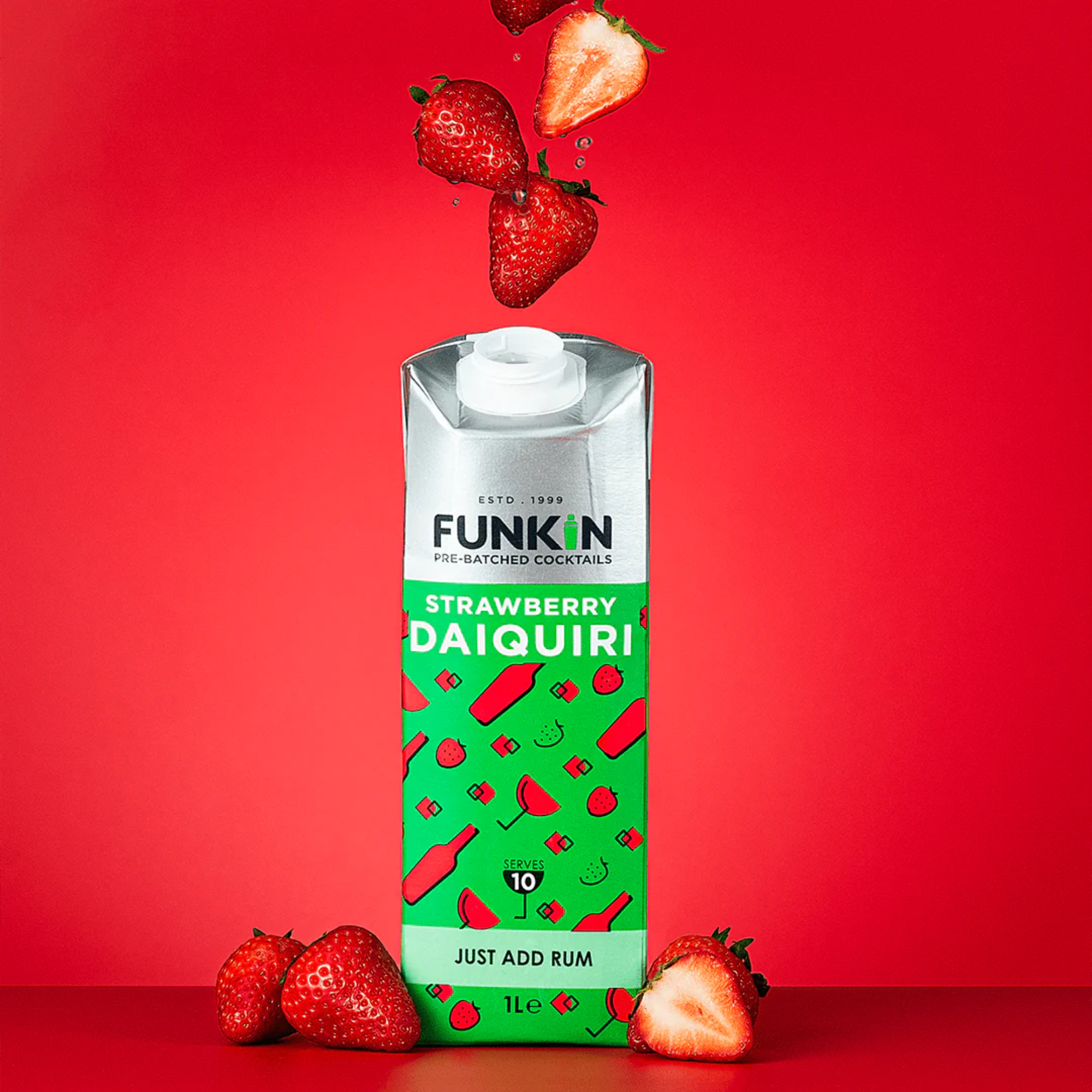 Funkin Pre-Batched Cocktails Strawberry Daiquiri Mixer 1L