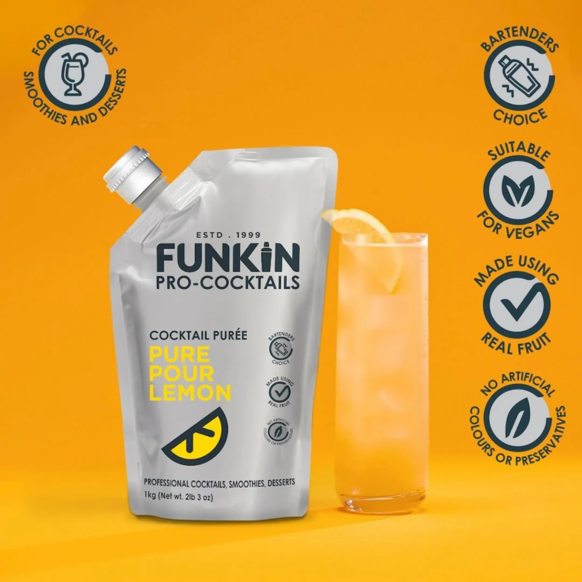 Funkin Pro-Cocktails Pure Pour Lemon Cocktail Purée 1kg