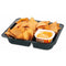 PCO Nacho Trays, Black, Large , 2 Compartments 500 Per Box