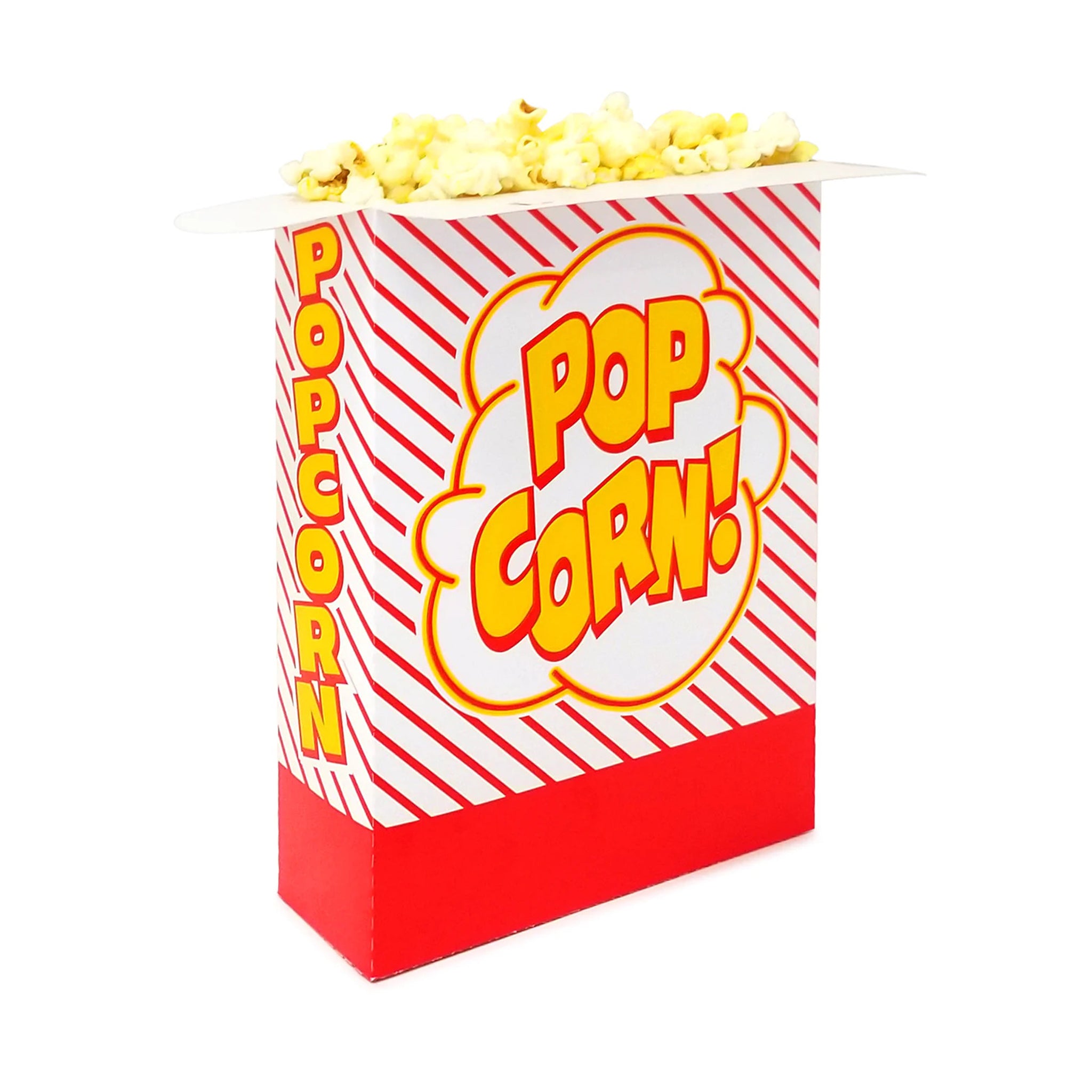 Striped Popcorn Boxes with Fold-up Lids 1.8oz