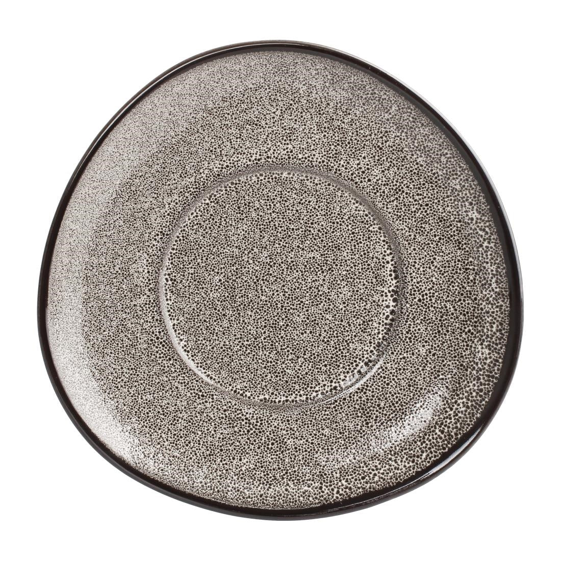 Olympia Mineral Triangular Cappuccino Saucer Grey Stone 150mm (6 pack)