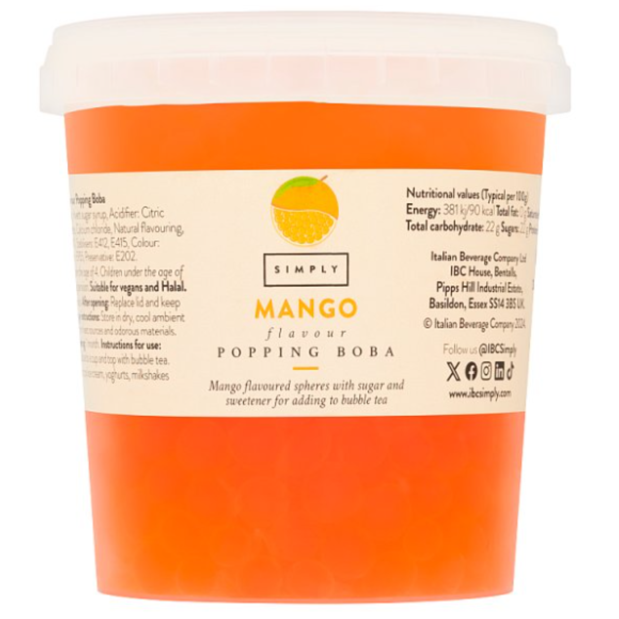 Simply Mango Flavour Popping Boba 870g