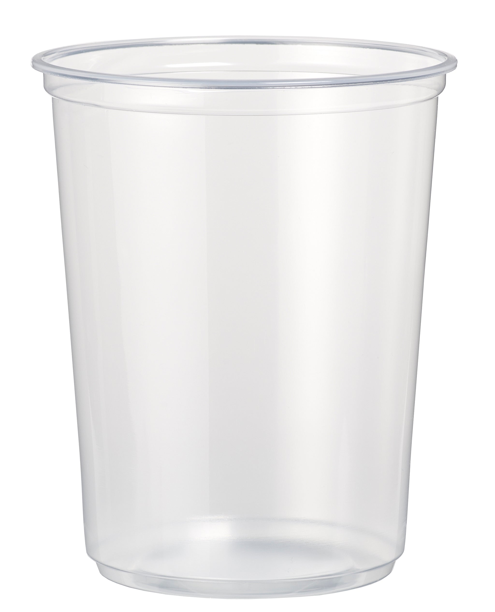 A clear plastic cup.