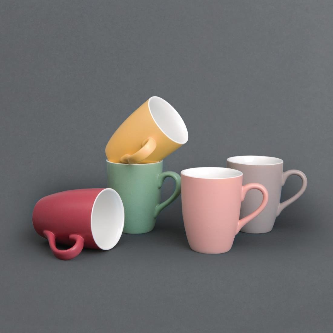 Olympia Matt Pastel Mug Red 340ml (Pack of 6)