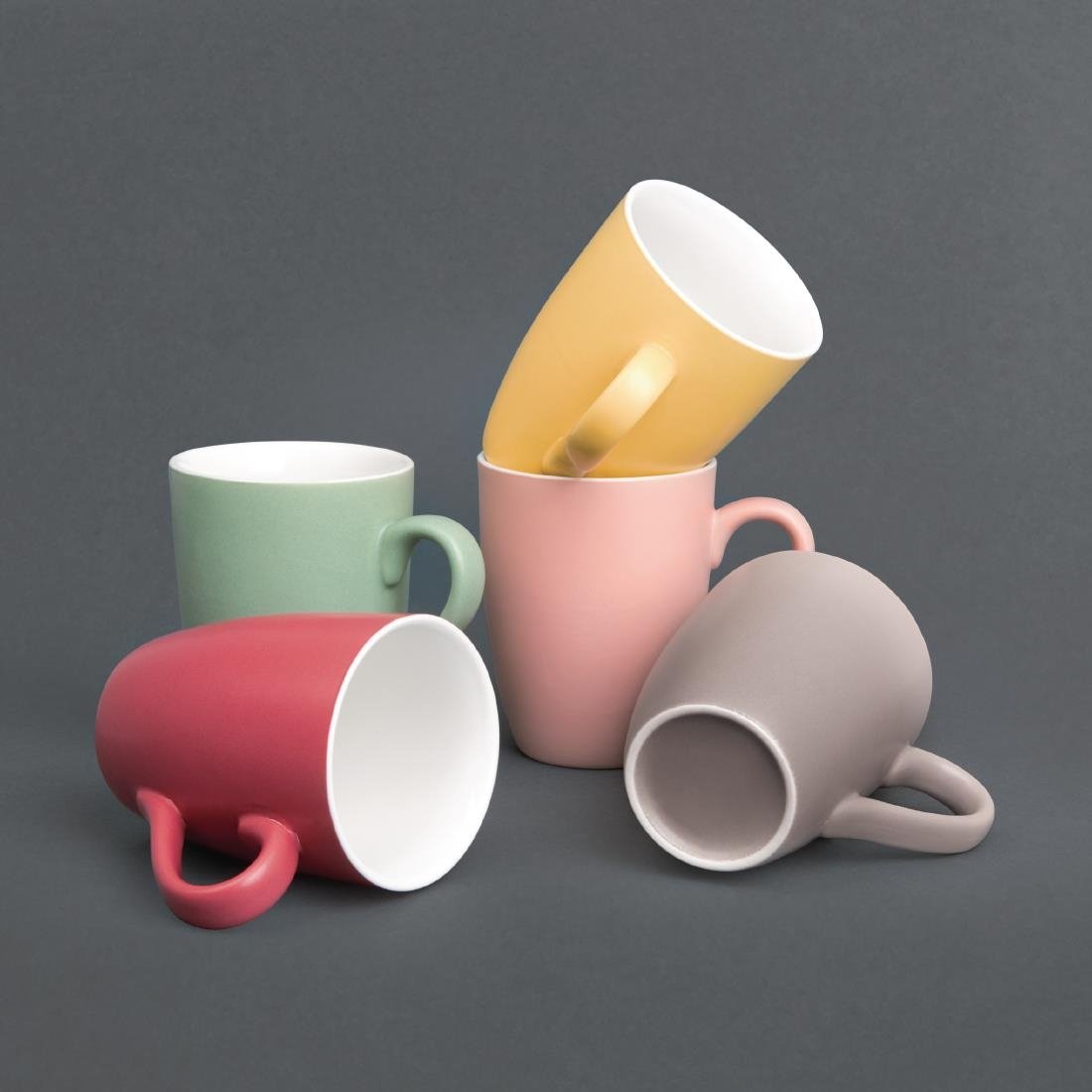 Olympia Matt Pastel Mug Grey 340ml (Pack of 6)