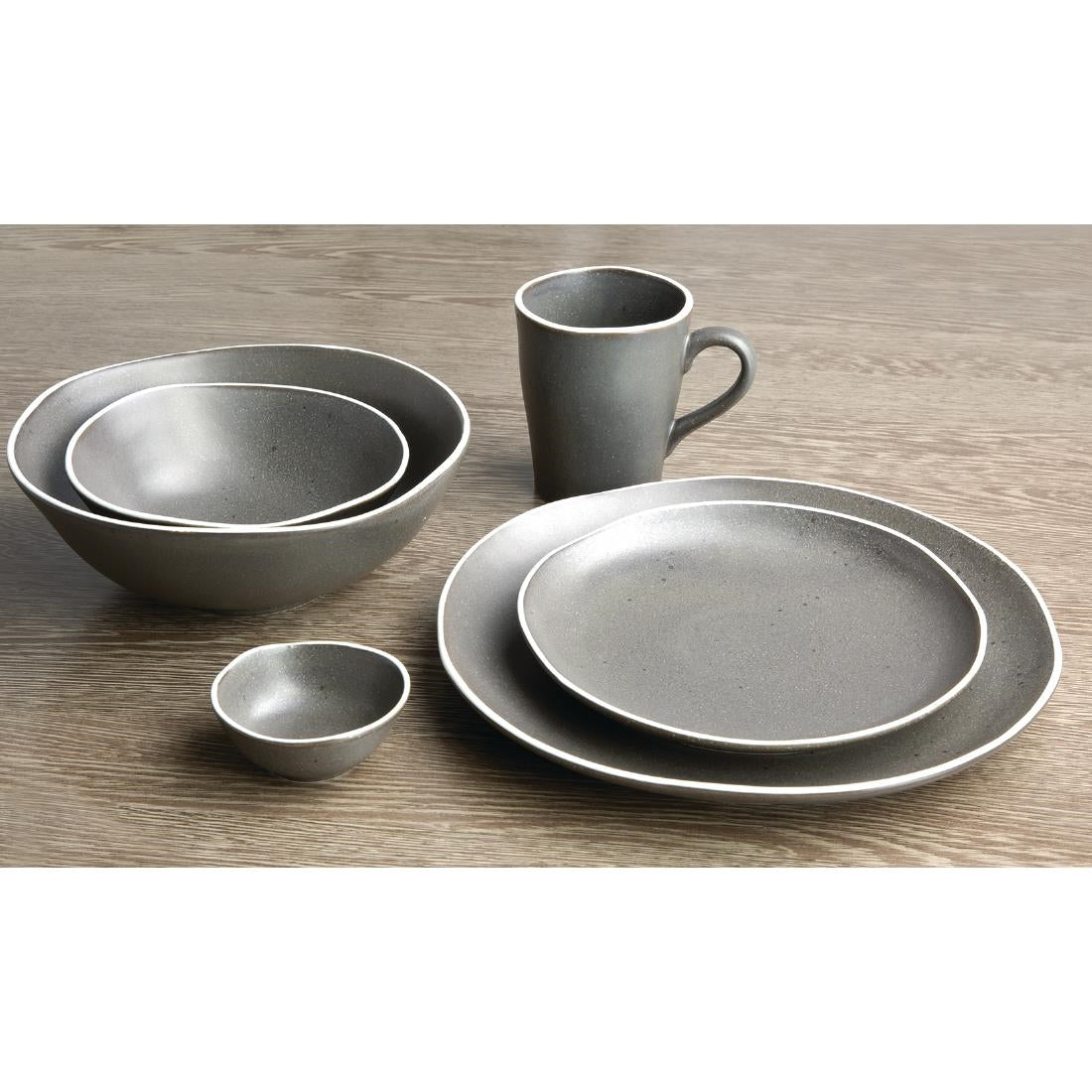 Olympia Chia Deep Bowls Charcoal 210mm (Pack of 6)