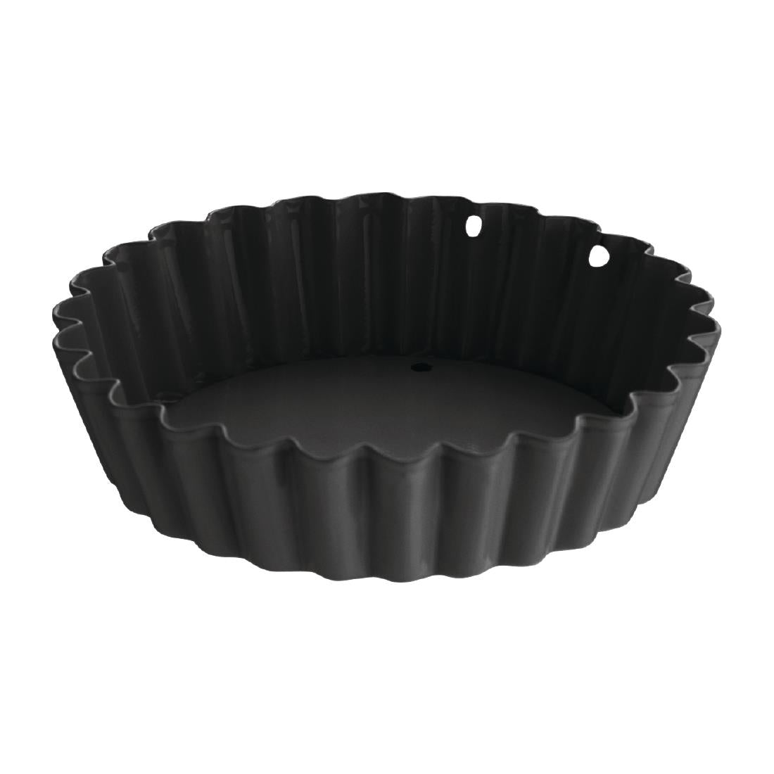 Vogue Non-Stick Mini Quiche Tin With Removable Base 80mm (3 pack)