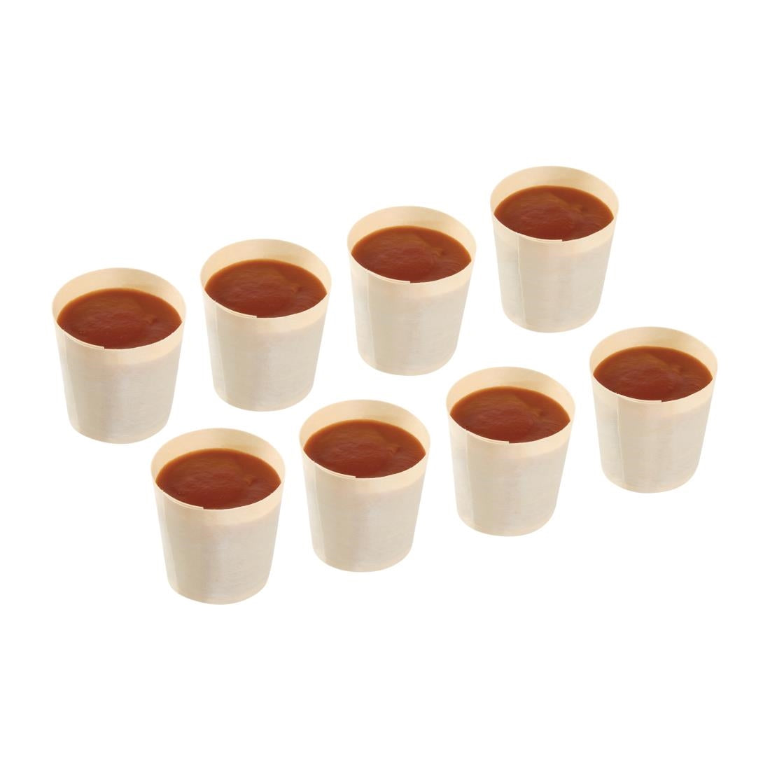Fiesta Compostable Wooden Sauce Pots 38ml / 1.25oz (100 pack)