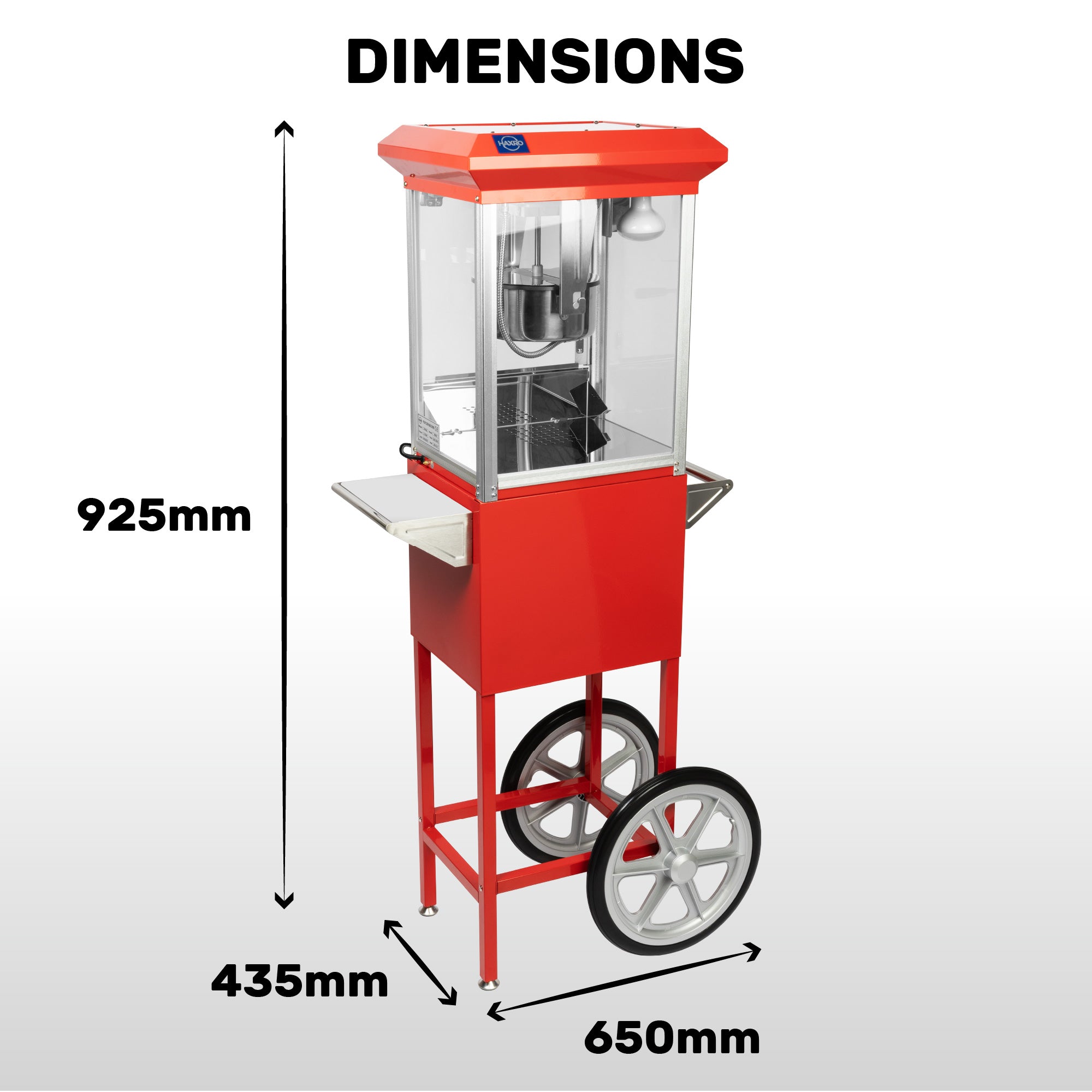 HAXRO Popcorn Machine & Cart 8oz - Red