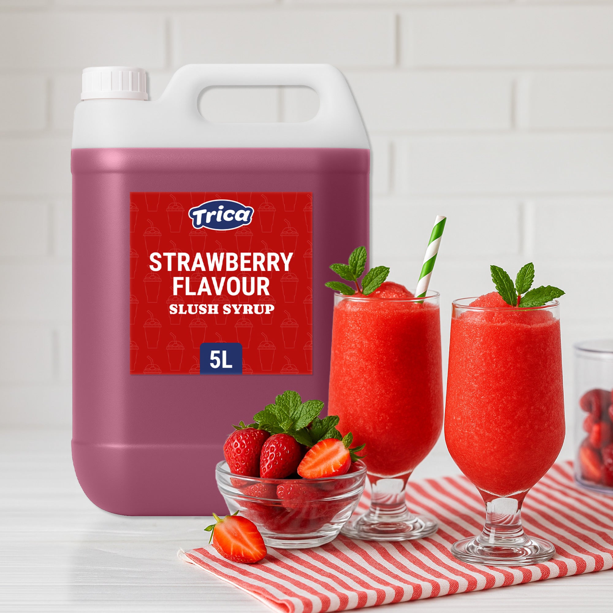 TRICA Strawberry Slush Syrup - 5 Litre