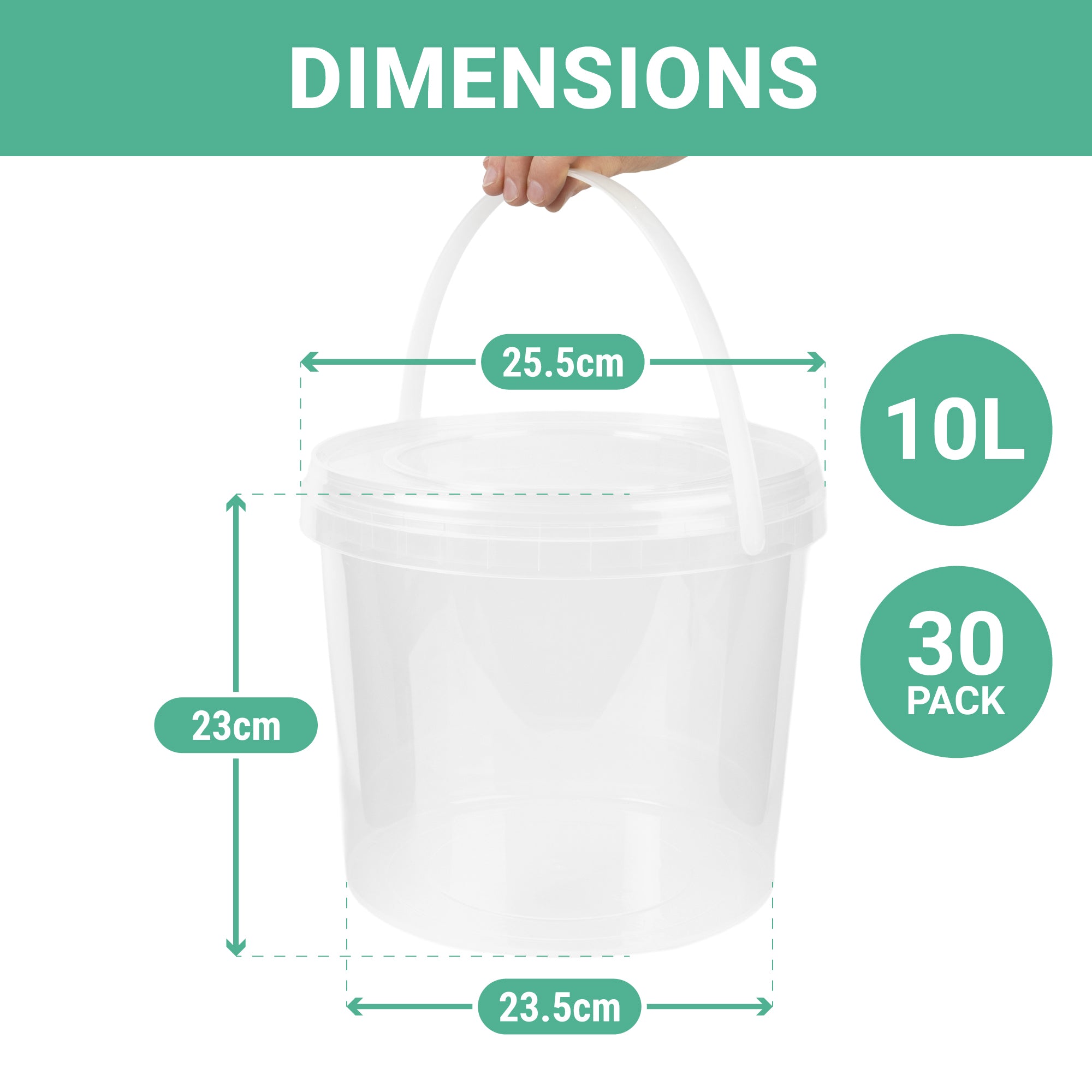 DEXLO Recyclable Empty Candy Floss Tubs 10 Litre (Pack of 30)