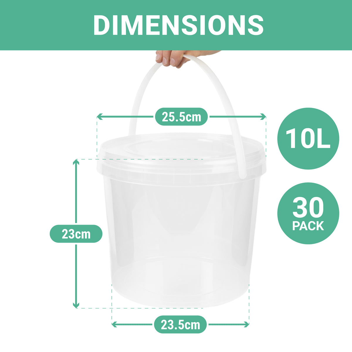 DEXLO Recyclable Empty Candy Floss Tubs 10 Litre - Pack of 30