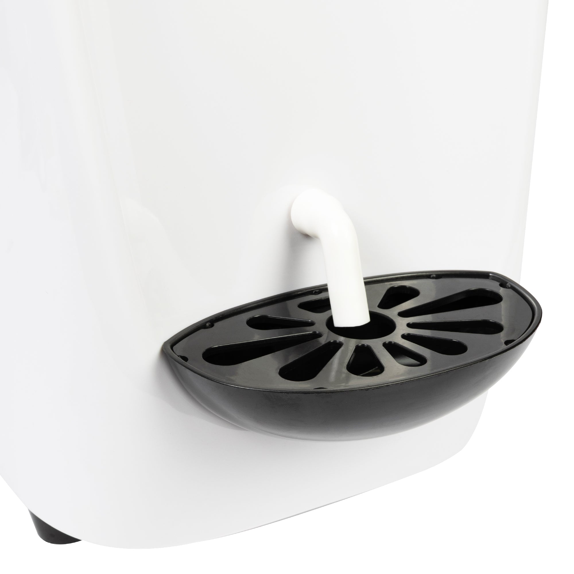 Close-up of HAXRO ice cream machine drip tray and nozzle hygienic, easy-to-clean design.