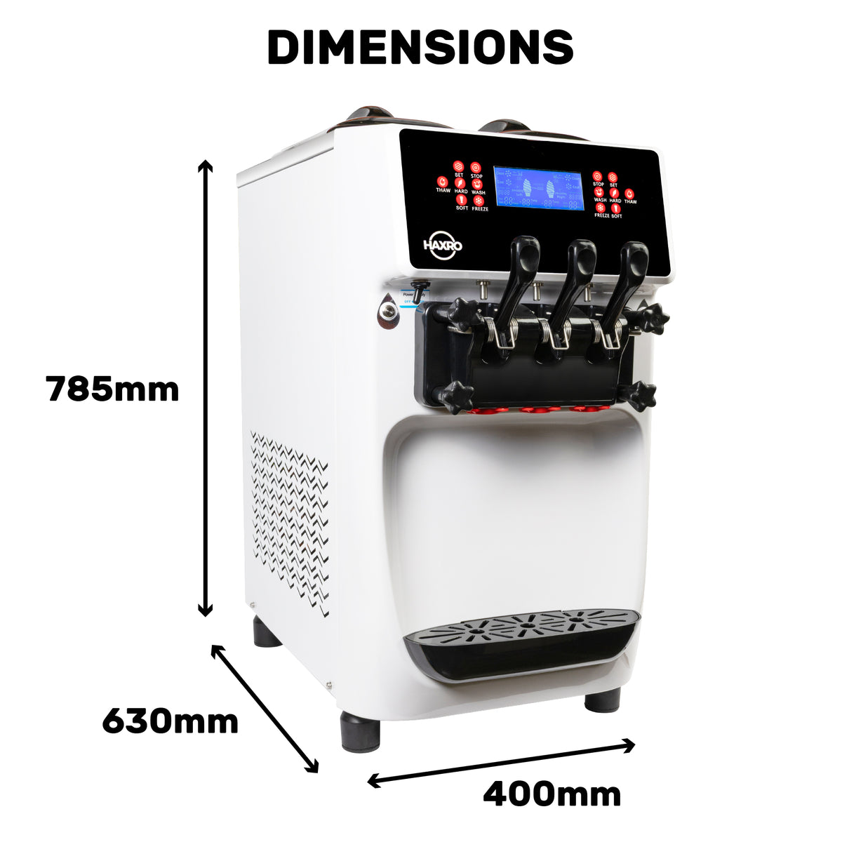 HAXRO Triple Soft Serve Ice Cream Machine 6L × 3