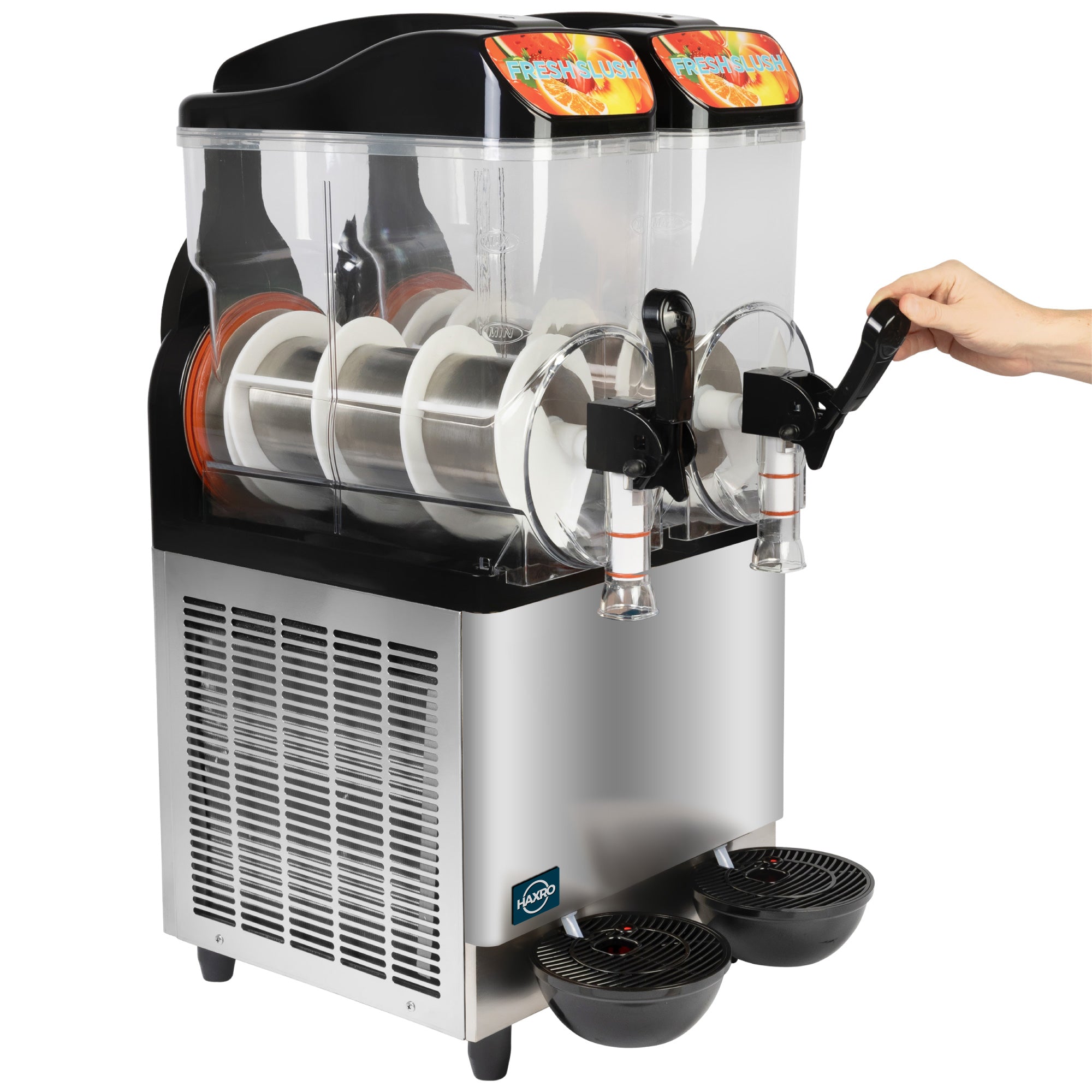 HAXRO Commercial Twin Slush Machine 2 x 12L 2-in-1