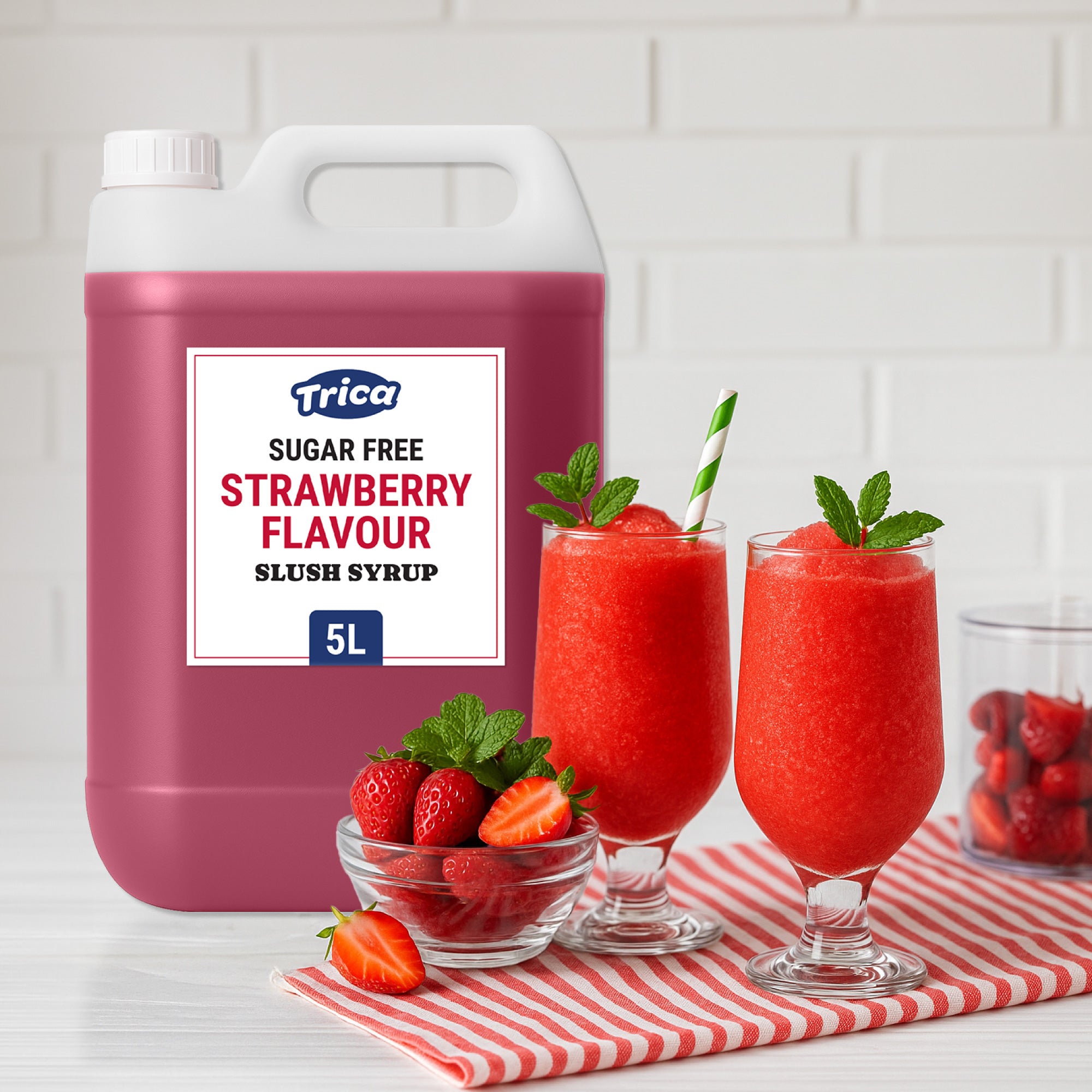 TRICA Sugar Free Strawberry Slush Syrup 5 Litre