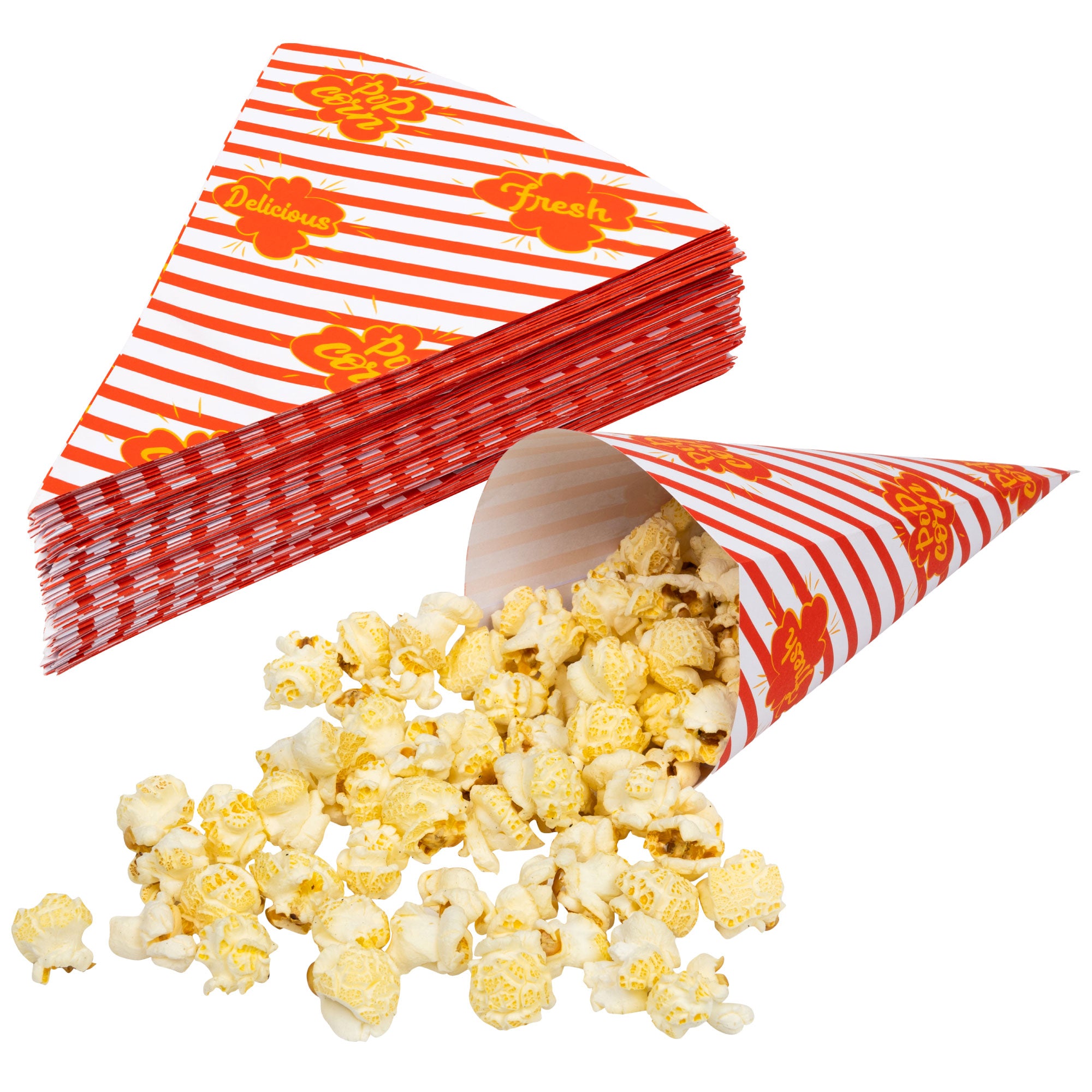 Red and White Striped Popcorn cone