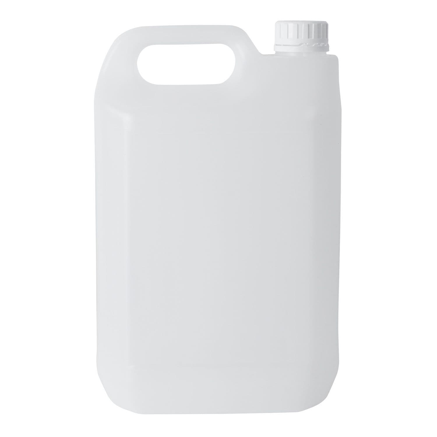 A plain white plastic jug with a handle and a screw-on cap.