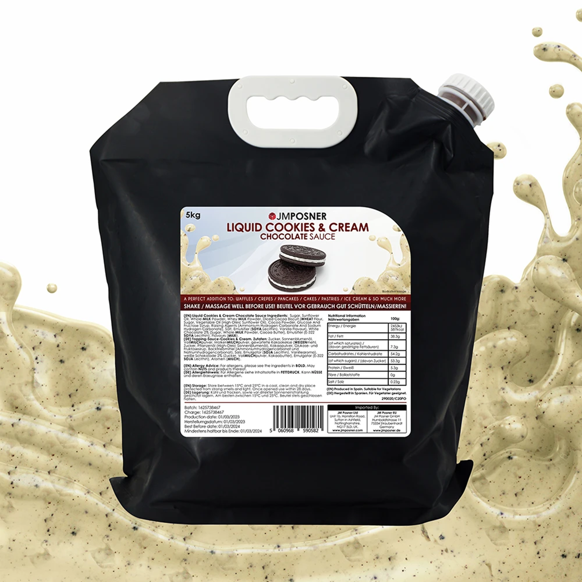 Liquid Cookies and Cream Chocolate Sauce 5kg Bag